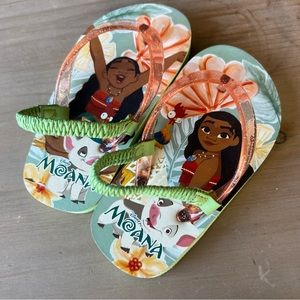 Toddler Disney Moana & Pua Flip Flops Sandals Back Strap Shoes 7/8